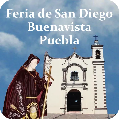 Cabina fotográfica Snap Memory en la fiesta patronal de San Diego Buenavista, Puebla, ofreciendo recuerdos instantáneos a los asistentes.